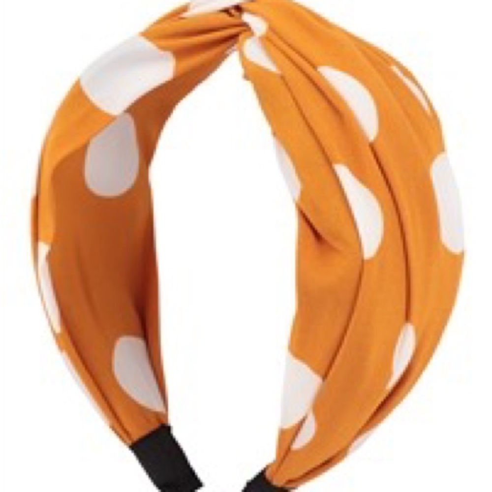 NWOT POLKA DOT PRINT TWISTED HEADBAND HAIR ACCESSORIES - YELLOW